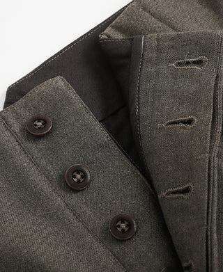 Hollywood Waisted Wool Blend Trousers - Brown