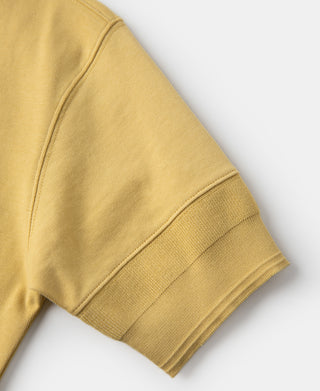 cuff detail of Vintage Short Sleeve Henley T-Shirt - Yellow