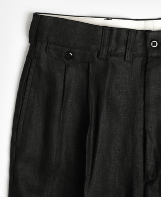 Lot 841 1940s Linen Two Tuck Slacks - Black