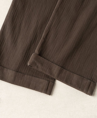 Pantalon à pinces style années 1930 en chevron - Marron