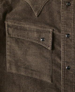 Bolero Embroidered Corduroy Western Shirt - Brown