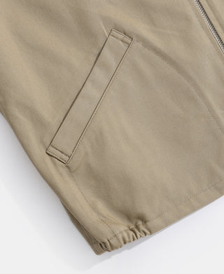 1950s Zip Up Campus Sport Jacket - Khaki