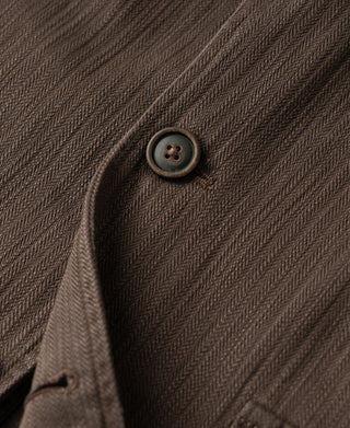 Blazer décontracté à chevrons style années 1930 - Marron