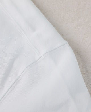 stitching detail of White Short Sleeve Henley T-Shirt