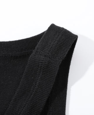 1940s Tubular Marcel Tank Top - Black