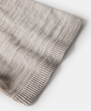 Lightweight Slub Cotton Knit Polo - Oatmeal