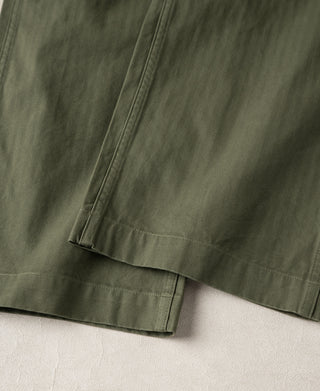 1940s USN-Inspired Herringbone Deck Trousers - Olive