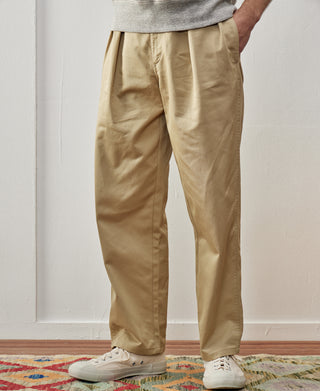 Double-Pleat Relaxed Fit Twill Chino Trousers