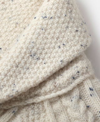 Diamond Cable Knit Shawl Collar Cardigan