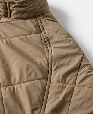 Reversible Diamond Quilted Stand-Collar Jacket - Khaki