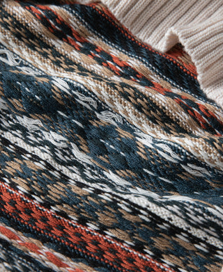 Fair Isle Wool Blend Knit Vest - Cream White