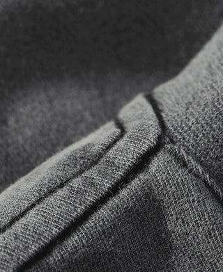 Suede Textured Drop Shoulder T-Shirt - Dark Gray