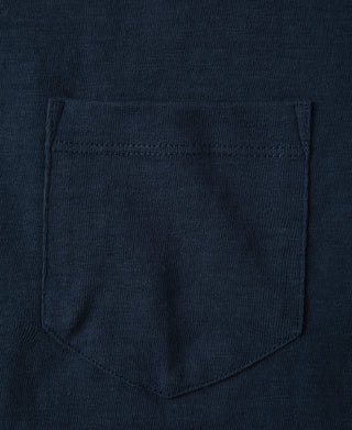7.4 oz Slub Cotton Loopwheel Tubular Pocket T-Shirt - Navy