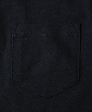 7.4 oz Slub Cotton Loopwheel Tubular Pocket T-Shirt - Black