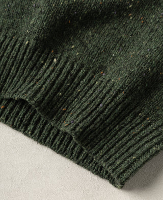 Roll Neck Pure Wool Fisherman Sweater - Dark Green