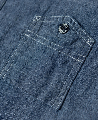pocket detail of 1943 Slub Cotton Chambray Work Shirt