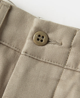 Lot 830 1940s Two Tuck Chino Trousers - Khaki