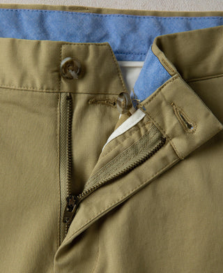 Cotton-Blend Slim Tapered Trousers - Khaki
