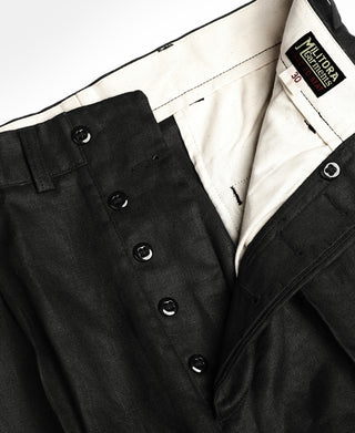 Lot 841 1940s Linen Two Tuck Slacks - Black