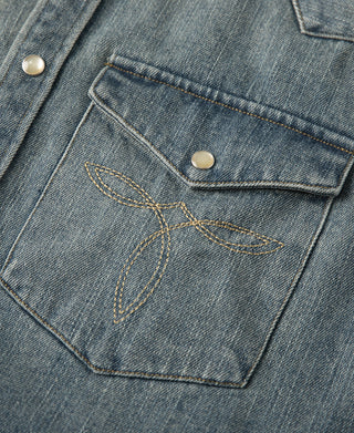1950s Slub Denim Western Shirt