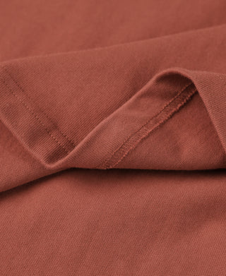 hem detail of Red Short Sleeve Henley T-Shirt
