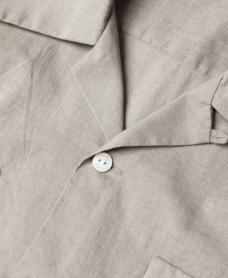 Lot 220L 1940s Linen-Cotton Open Collar Shirt - Khaki Gray