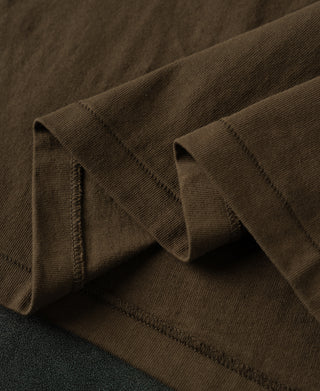 Regular Fit Heavyweight Tubular Jersey T-Shirt - Brown