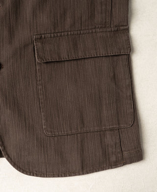 Blazer décontracté à chevrons style années 1930 - Marron