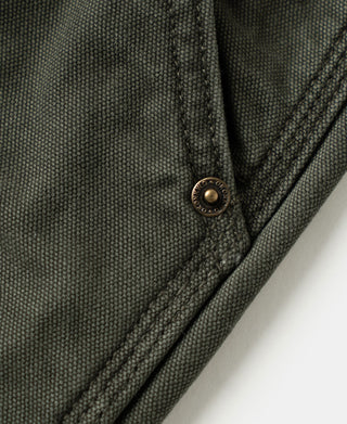 Canvas Double Knee Work Trousers - Dark Olive