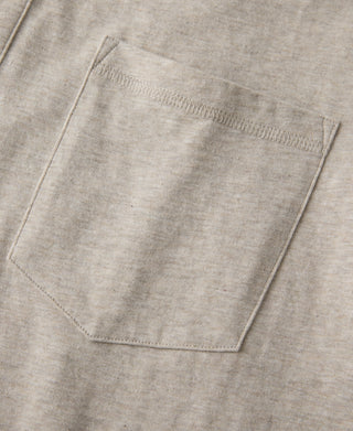 1940s Slub Cotton Henley Pocket T-shirt - Oats