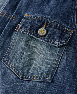 Heavyweight Motorcycle Embroidered Denim Vest