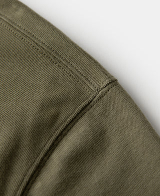 shoulder detail of Green Short Sleeve Henley T-Shirt
