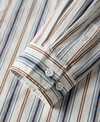 Colour Stripe Band Collar Shirt - White