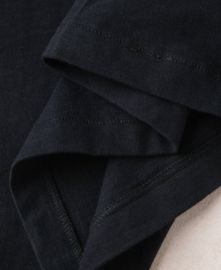 7.4 oz Slub Cotton Loopwheel Tubular Pocket T-Shirt - Black