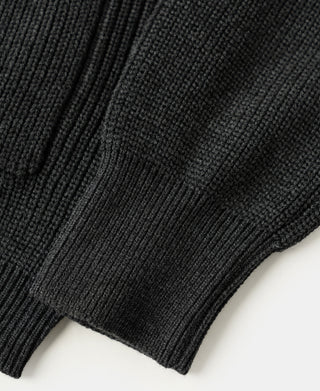 Heavyweight Wool-Blend Cardigan Sweater - Dark Gray