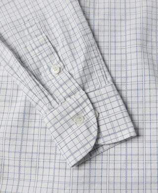 1930s Dobby Grid Check Spearpoint Collar Dress Shirt