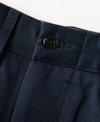 Lot 830 1940s Two Tuck Chino Trousers - Navy