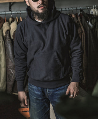 21 oz Military Academy Reverse Weave Hoodie - Black