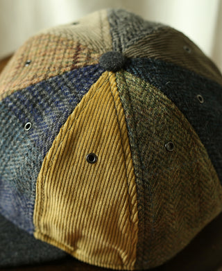 Harris Tweed Wool Herringbone&Corduroy Baseball Cap