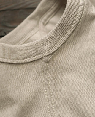 10.5 oz Loopwheel Tubular Henley Shirt - Oatmeal - Size S