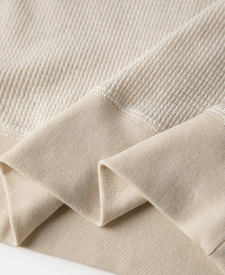 Honeycomb Waffle Knit T-Shirt - Oatmeal