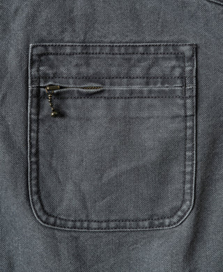 Gray-blue jacket pocket with a short horizontal zipper