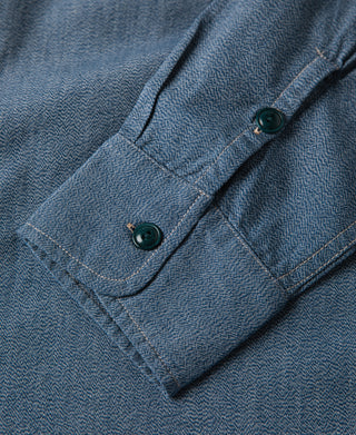 1930s Jaspé Workshirt - Grayish Blue