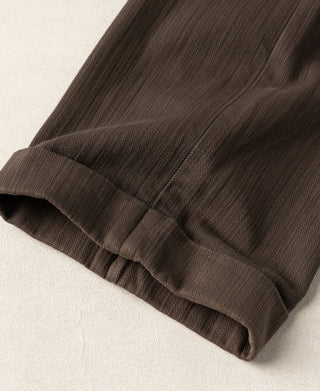 Pantalon à pinces style années 1930 en chevron - Marron