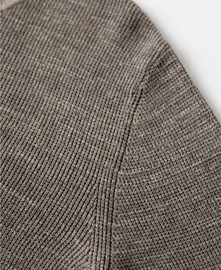 Textured Melange Knit Henley Shirt - Taupe