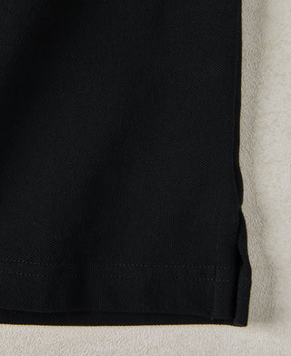Raglan Sleeve Cotton-Piqué Polo Shirt - Black