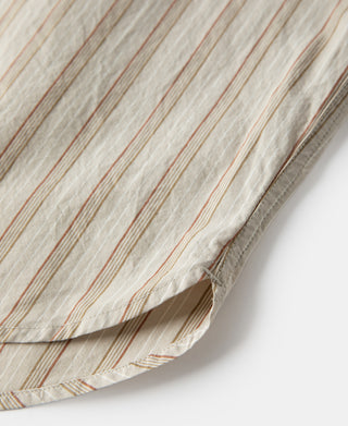 Colour Stripe Band Collar Shirt - Apricot