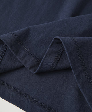 9.3 oz Cotton Tubular Henley T-Shirt - Navy