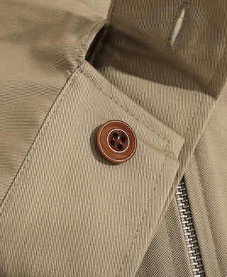 1950s Zip Up Campus Sport Jacket - Khaki