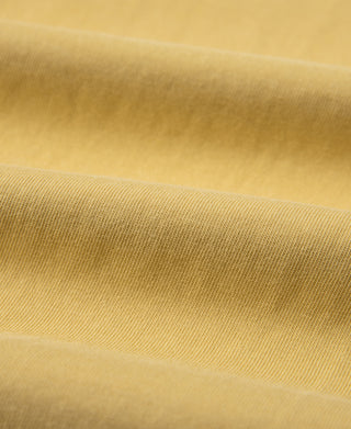 fabric texture of Vintage Short Sleeve Henley T-Shirt - Yellow